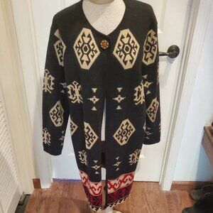 Vintage Native American design sweater coat